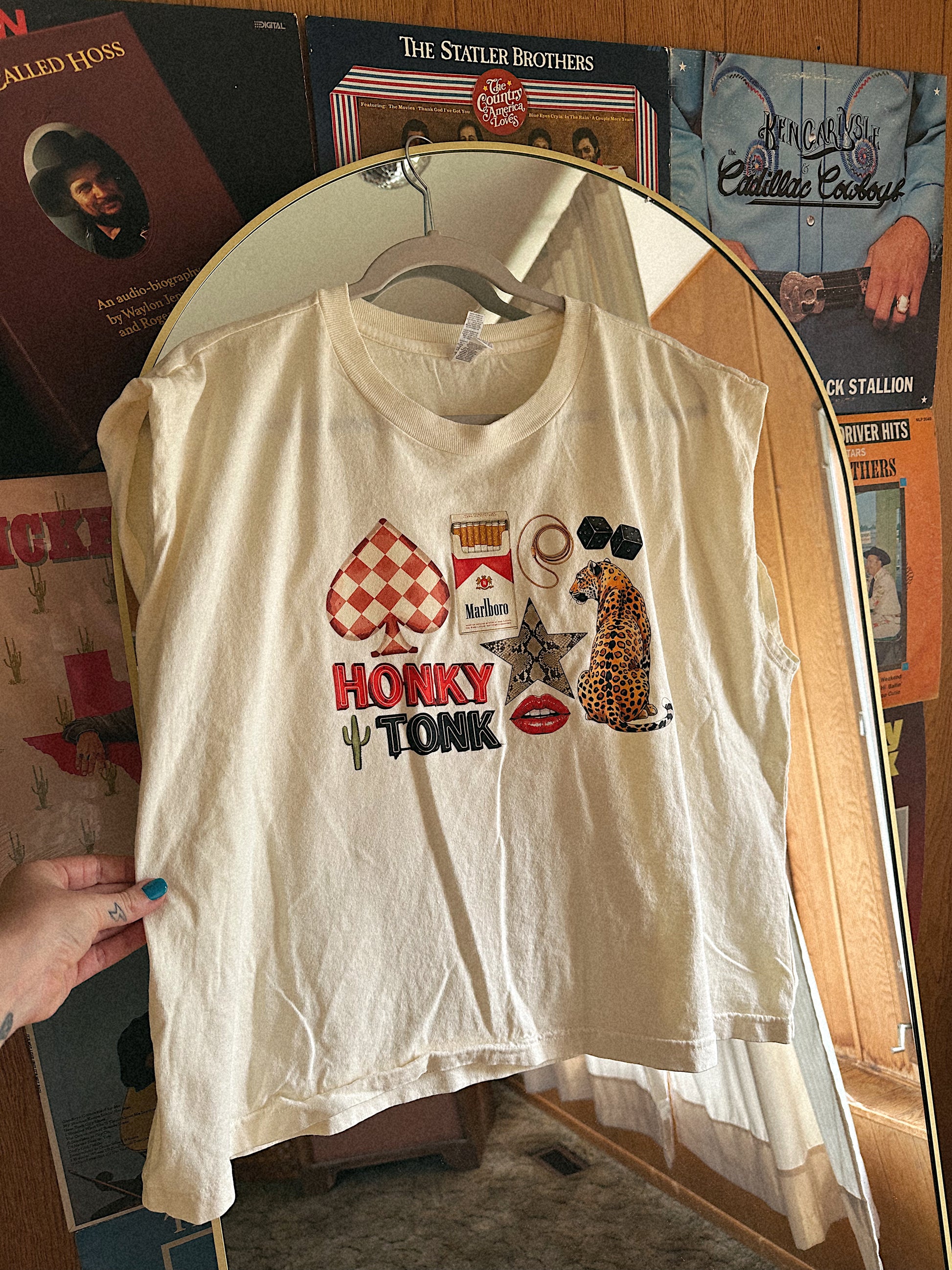 Honky Tonk Lover Muscle Tank (Cream or Gray)