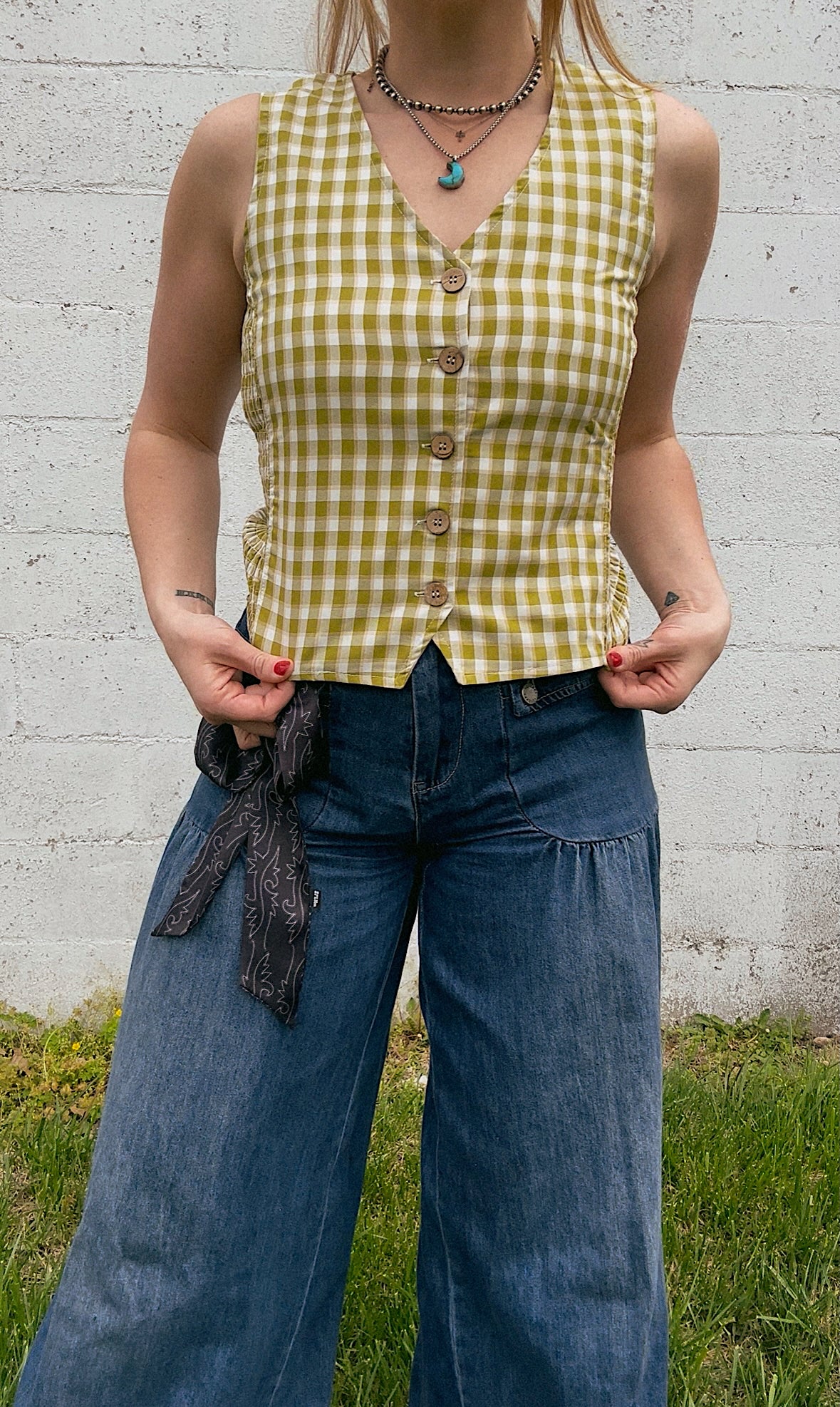 Heartland gingham vest