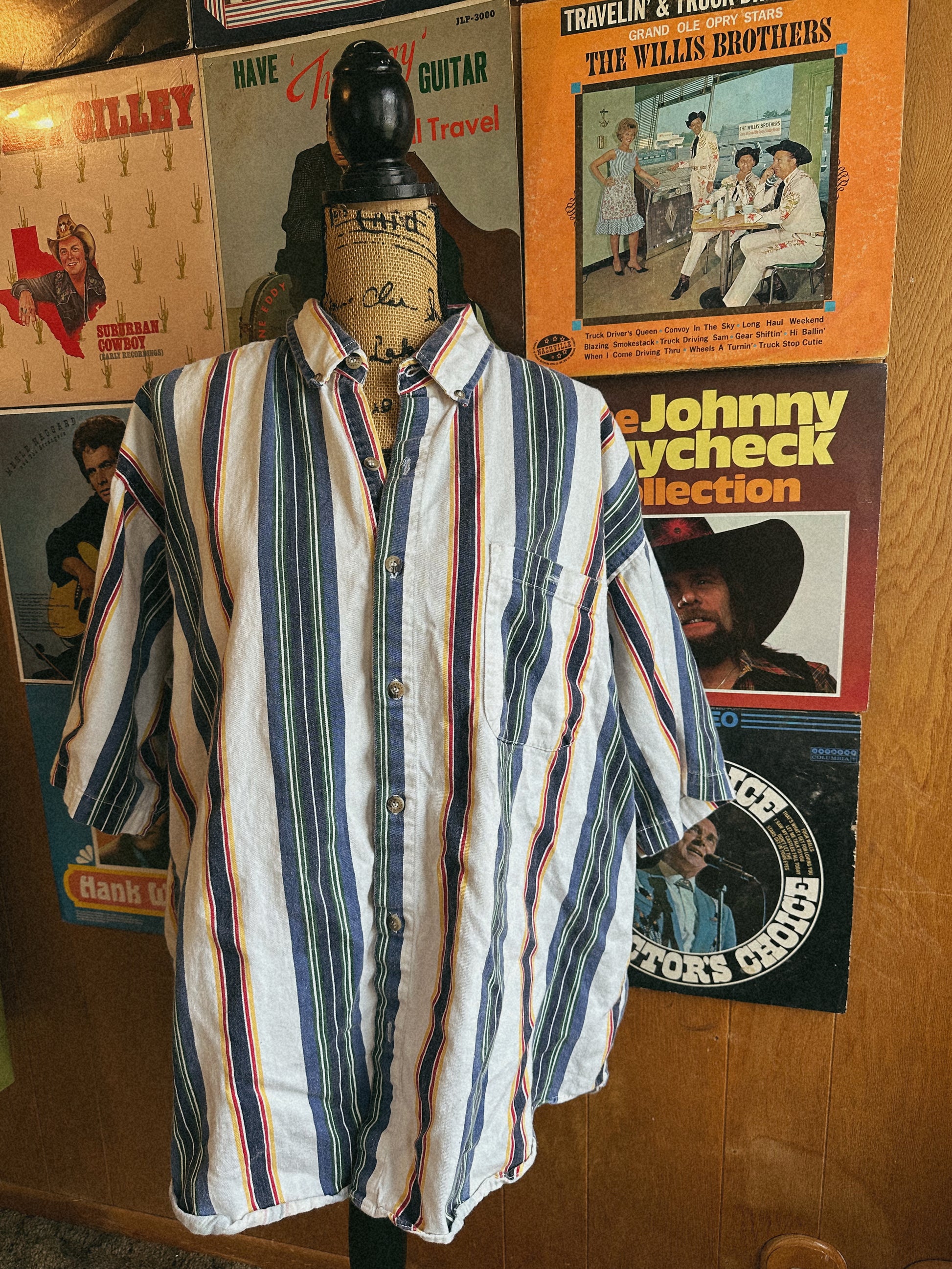 Santana Blue 90's Button Up
