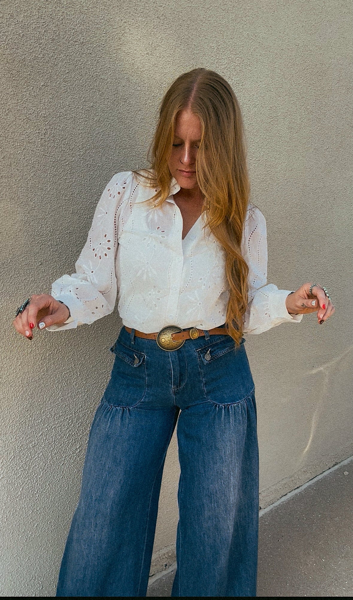 Darlin' Embroidered Eyelet Blouse