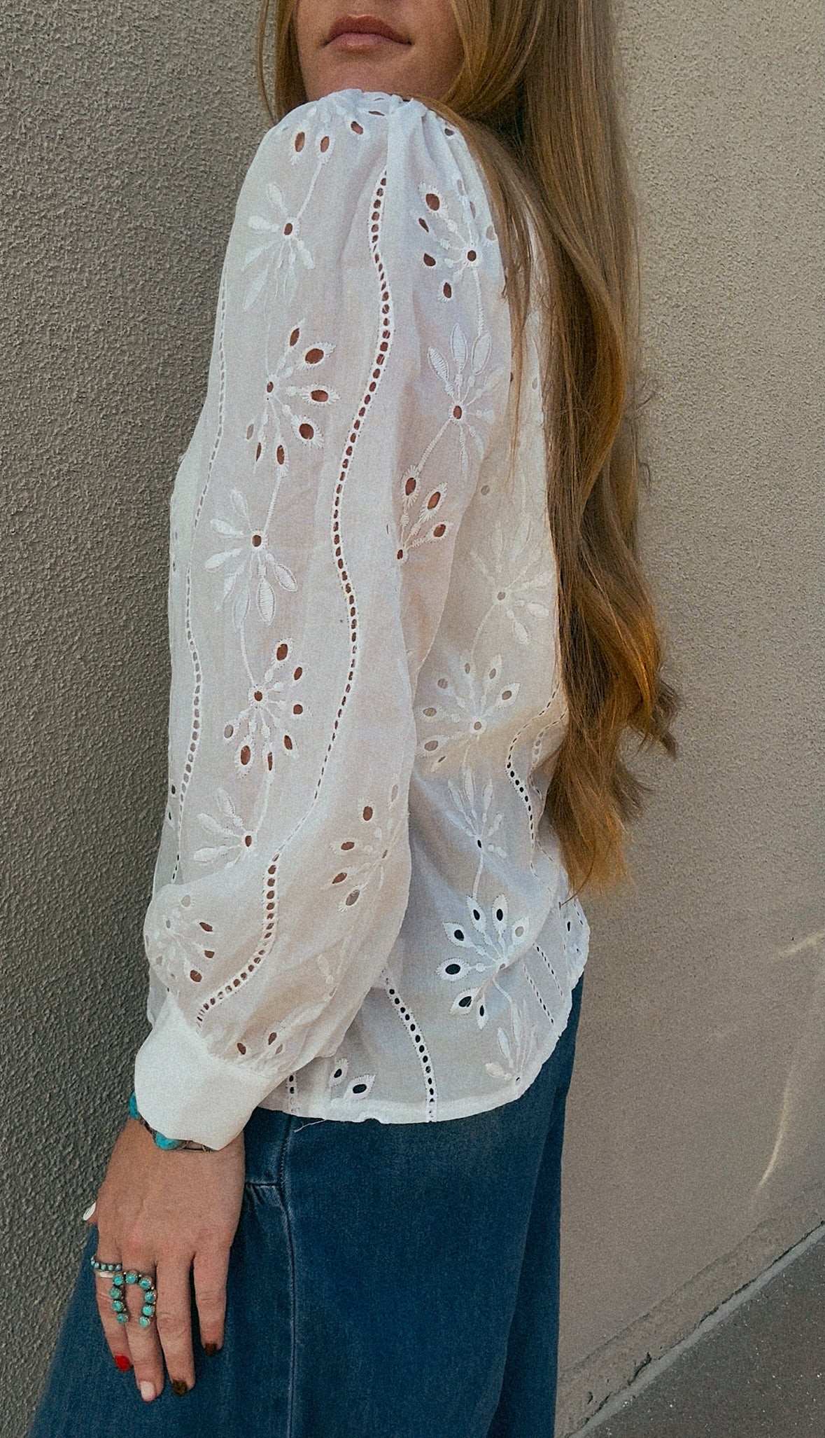 Darlin' Embroidered Eyelet Blouse