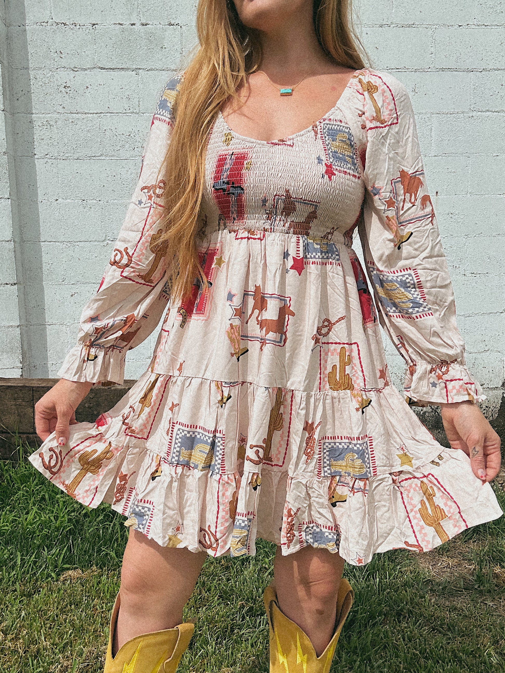 Lone Star Western Print Dress