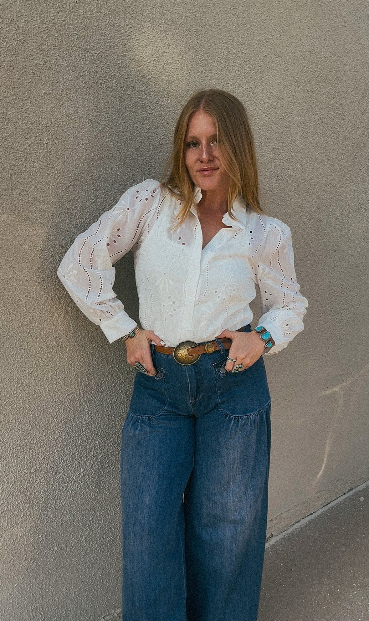 Darlin' Embroidered Eyelet Blouse