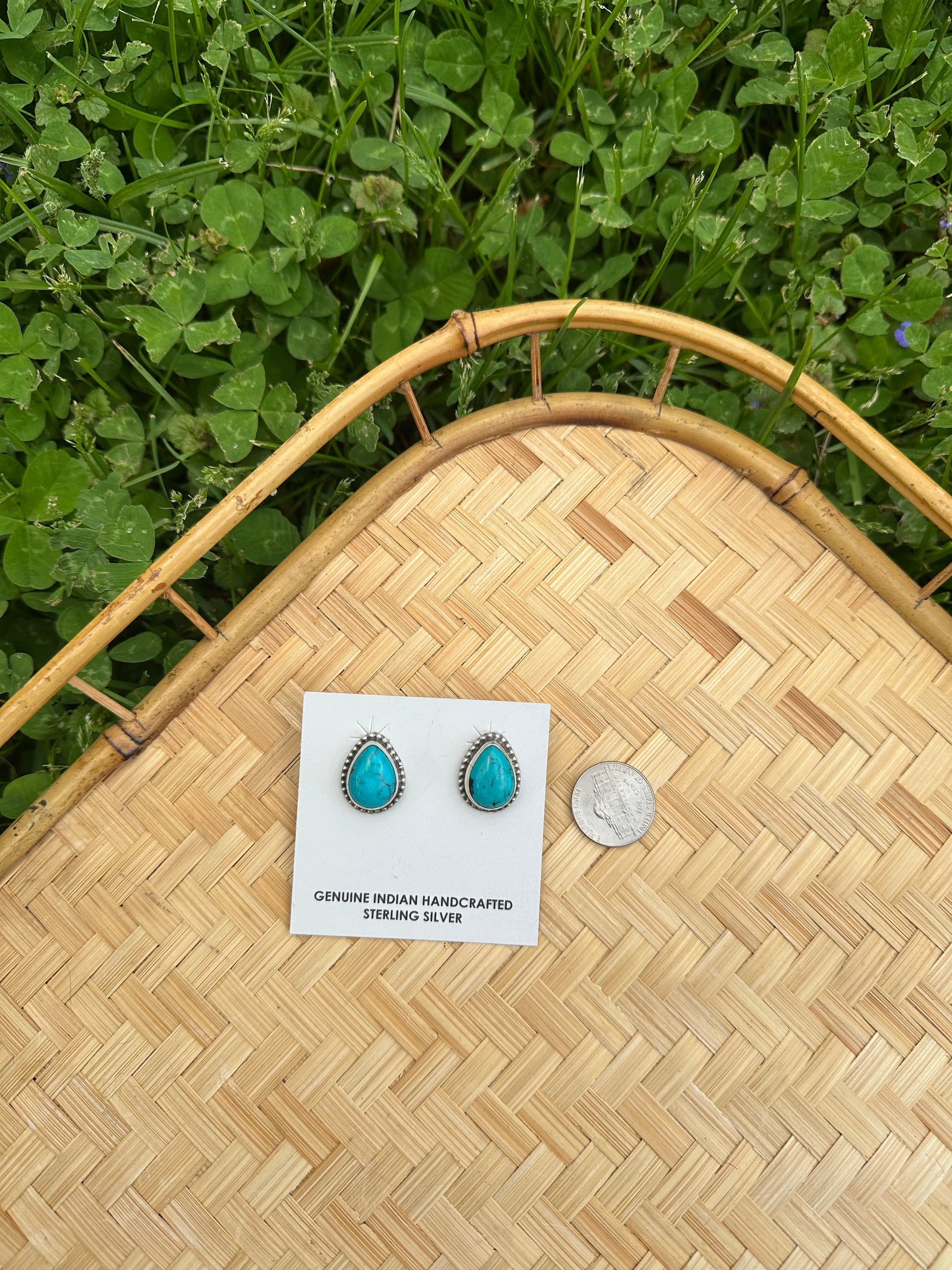 Turquoise Teardrop Studs
