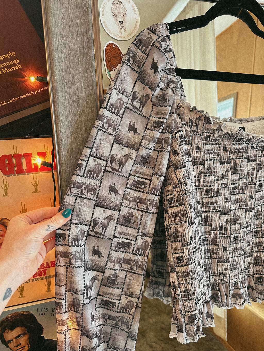 High Noon Western Print Blouse