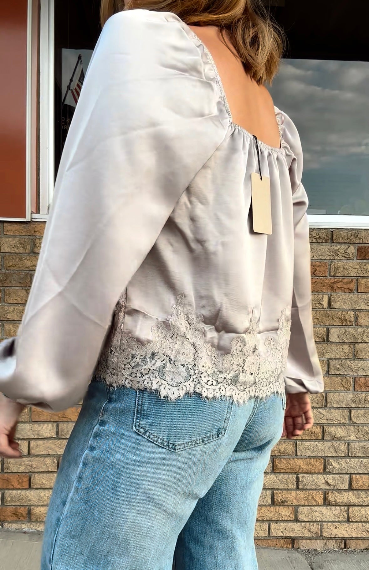 Love Again Satin Lace Top