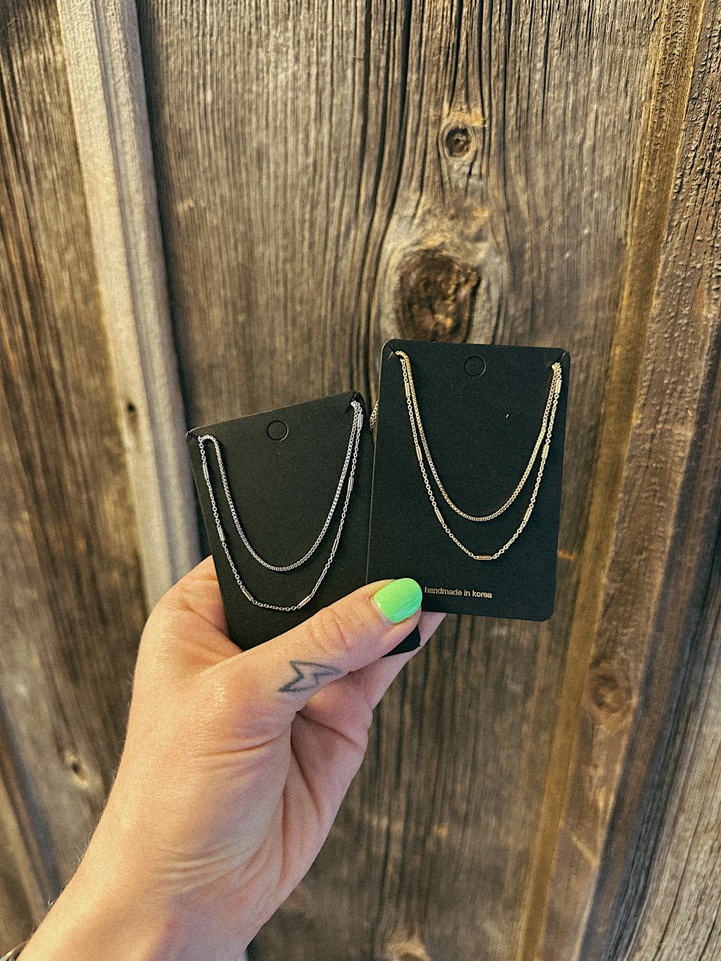 Double Layer Bar Accent Necklace