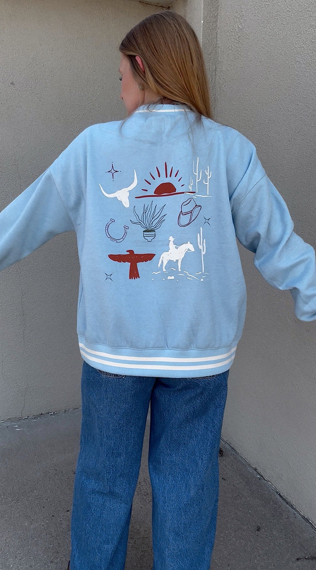 Cowgirl Varsity Blues Crewneck