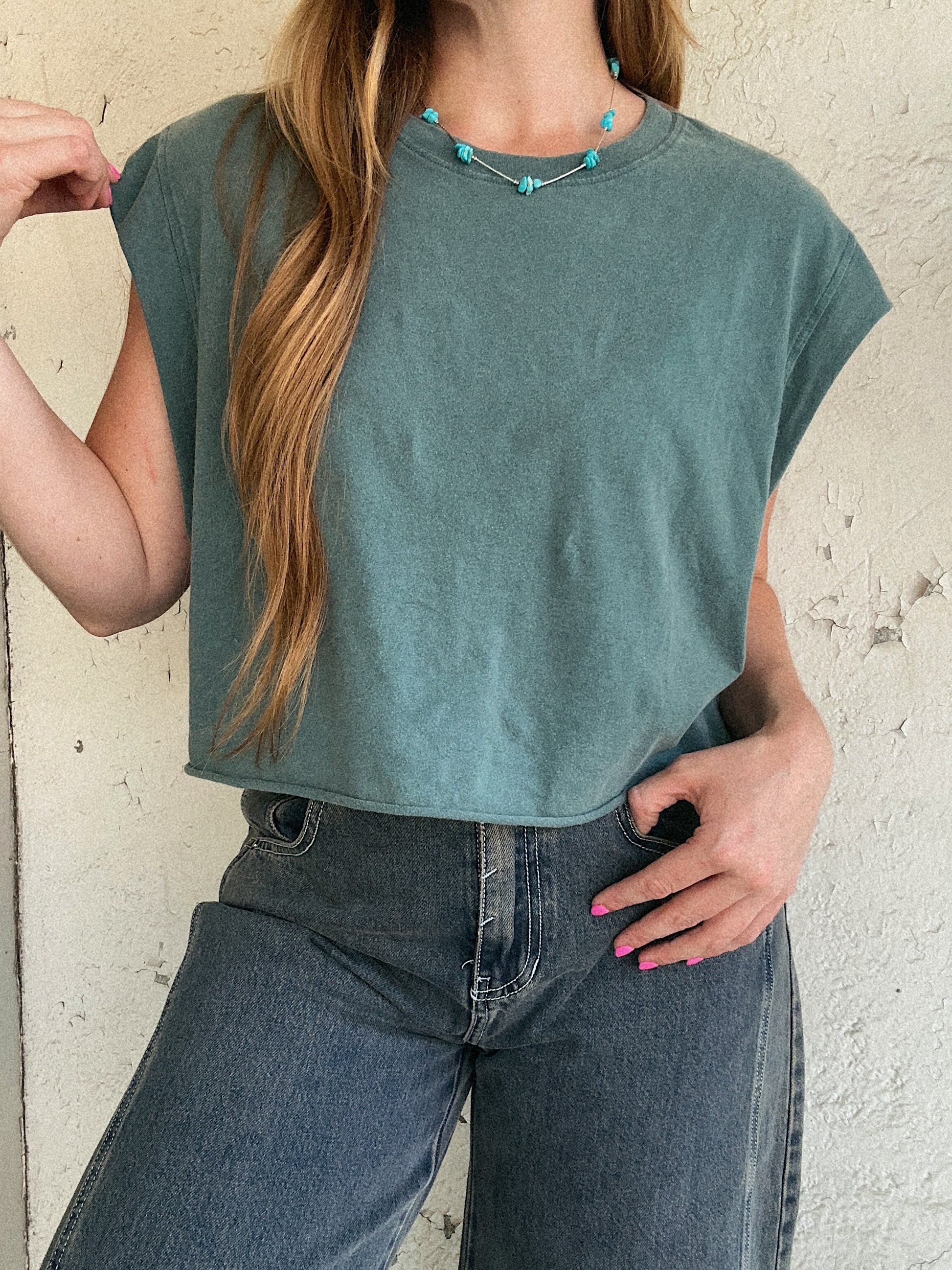 Boyfriend Tank (TEAL)