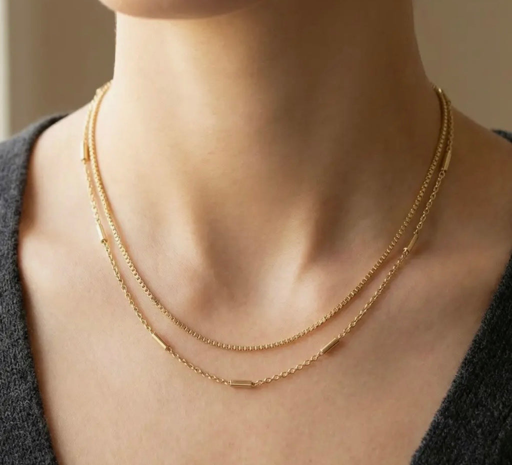 Double Layer Bar Accent Necklace