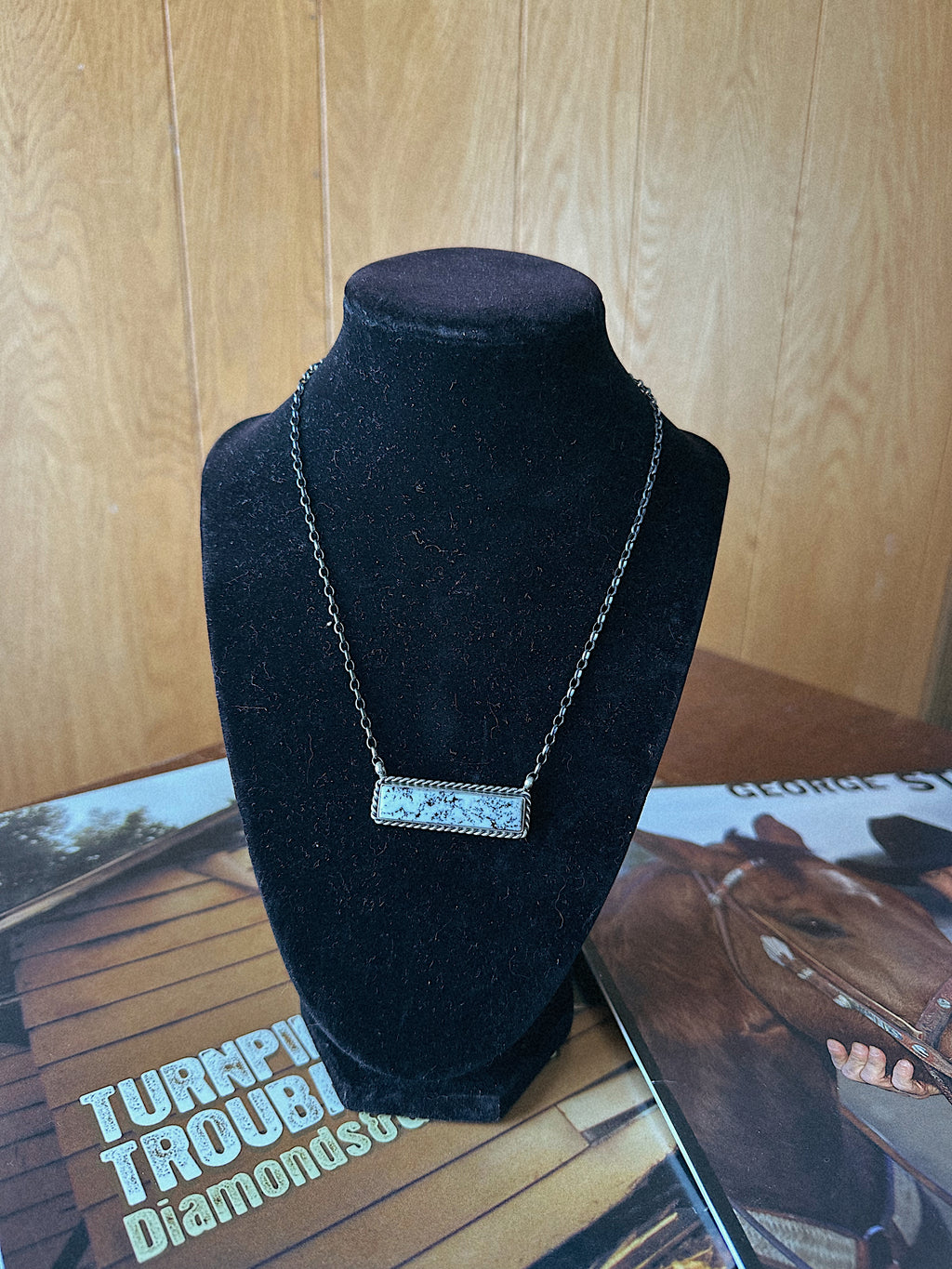 White Buffalo Bar Necklace