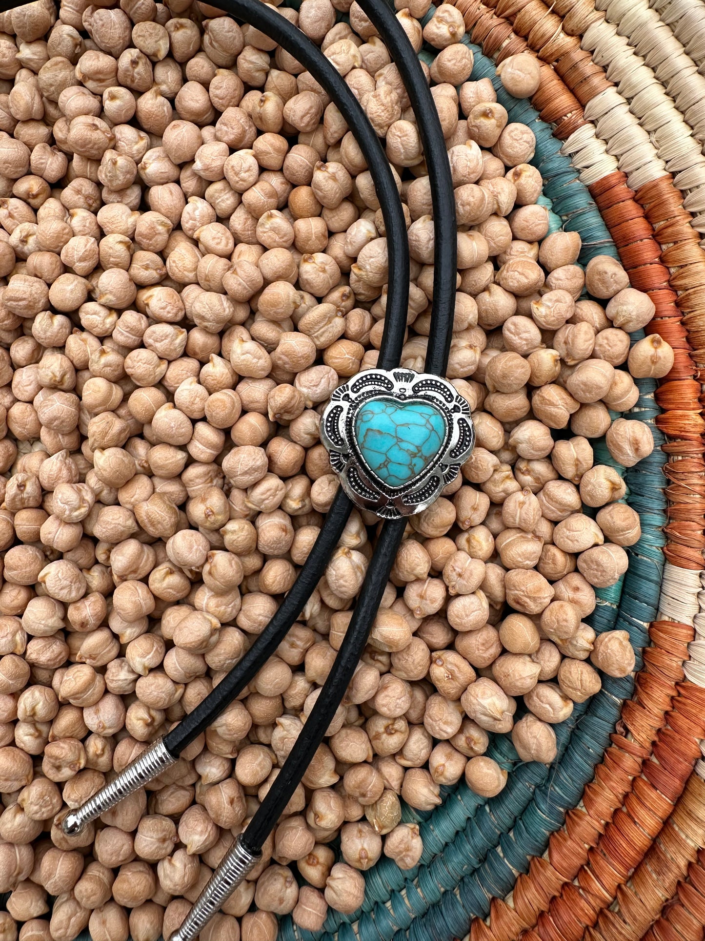 Turquoise Heart bolo tie