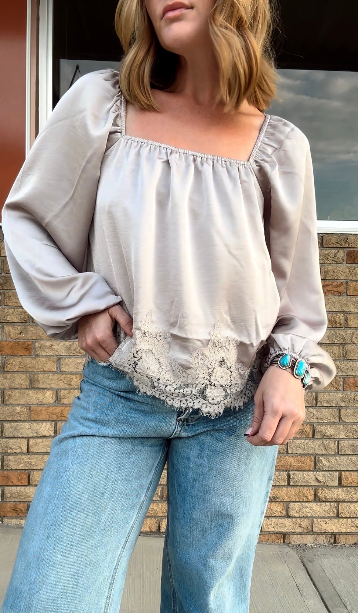 Love Again Satin Lace Top