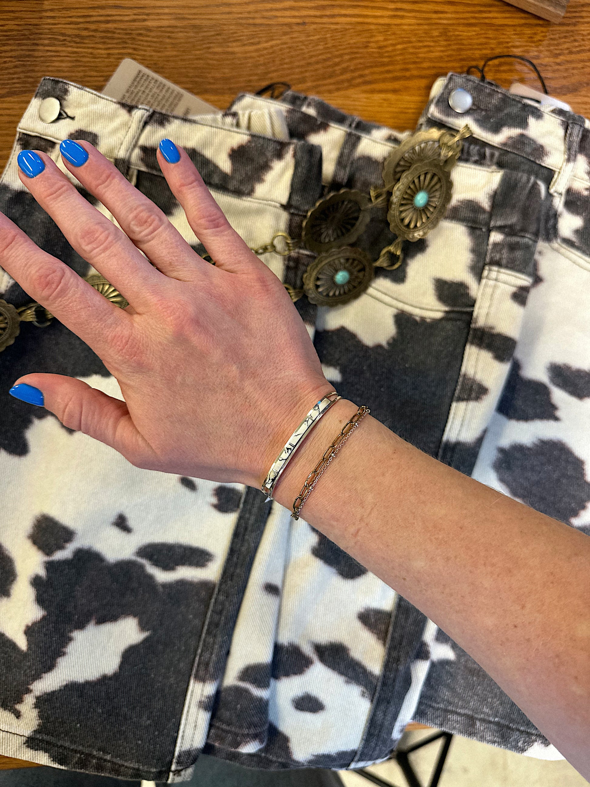 Skinny White Buffalo Cuff