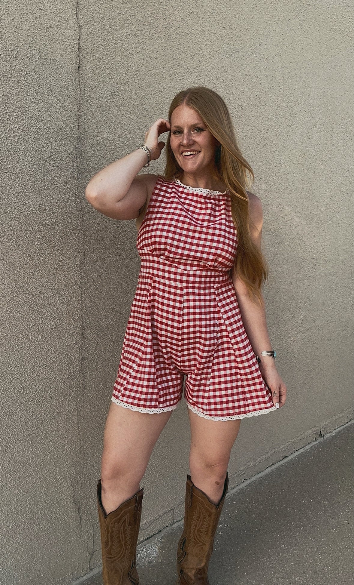 Hailey Gingham Romper
