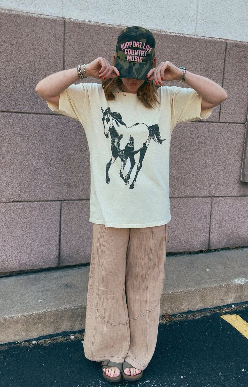 On The Run Distressed Horse Tee