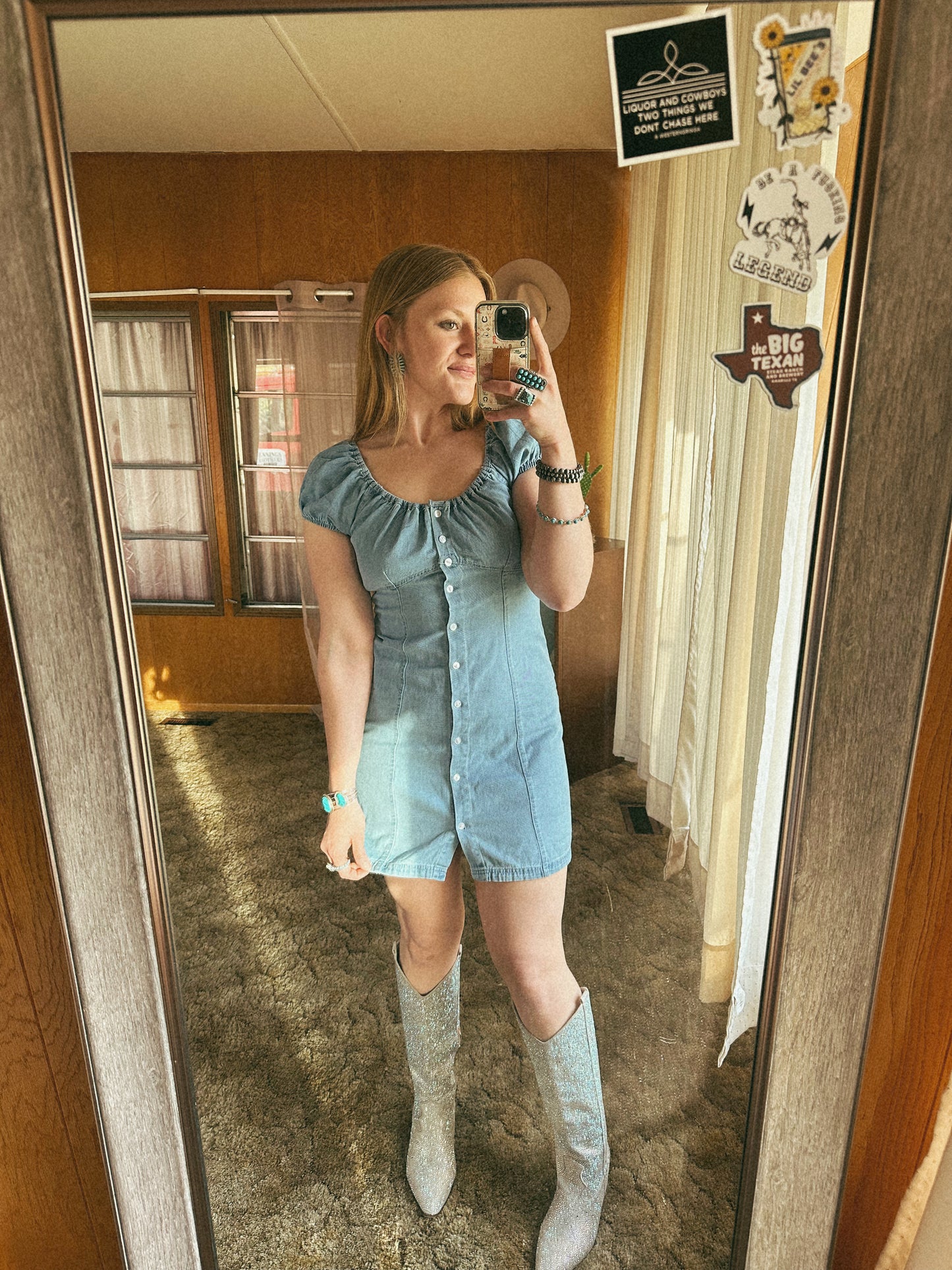 How Bout Them Cowgirls denim dress