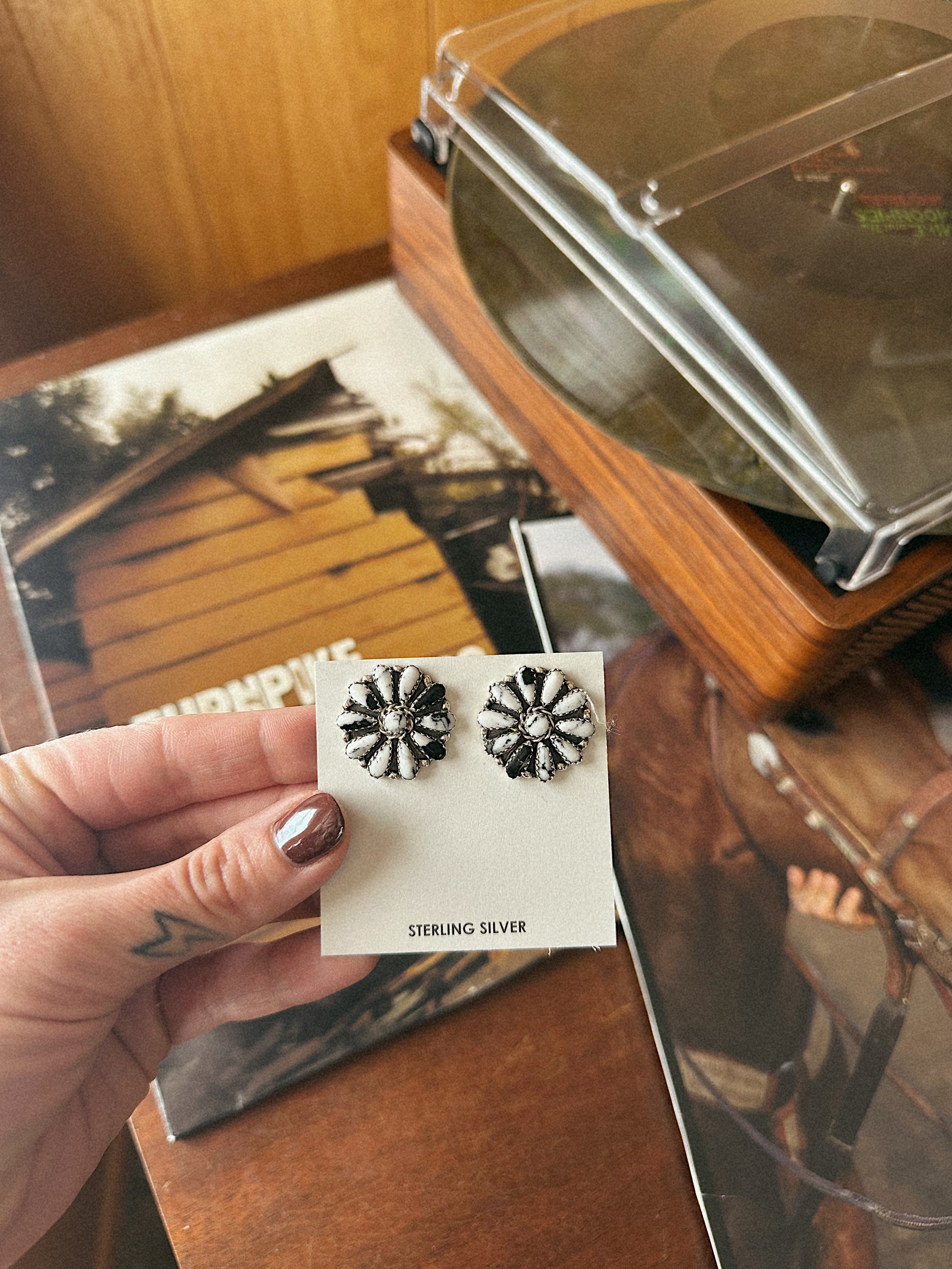 White Buffalo Earrings