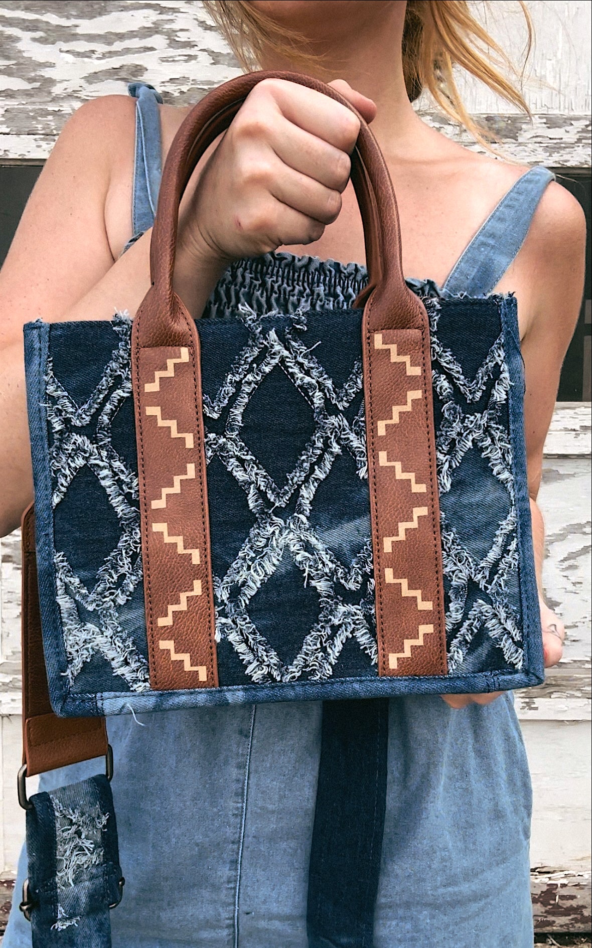 Wrangler Frayed Denim Tote