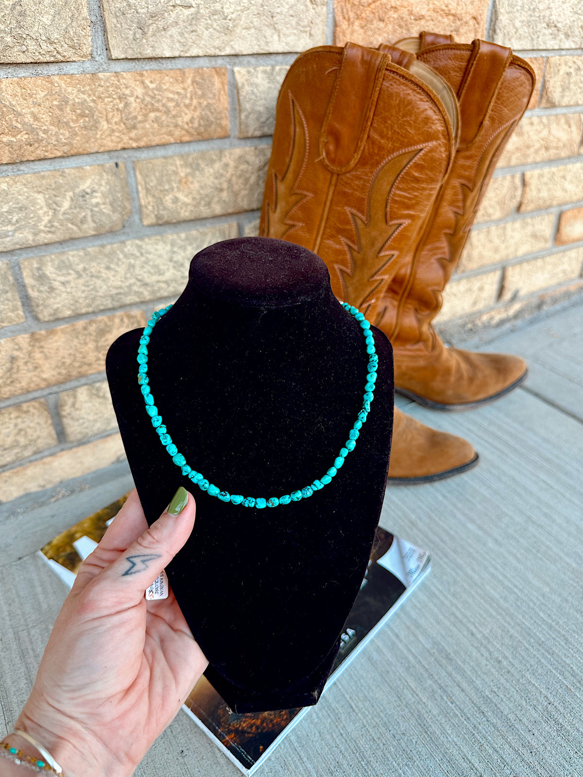 Handstrung Beaded Turquoise Necklace