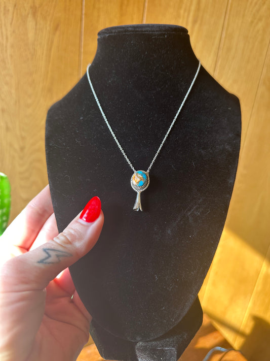 Spiny Turquoise Squash Necklace