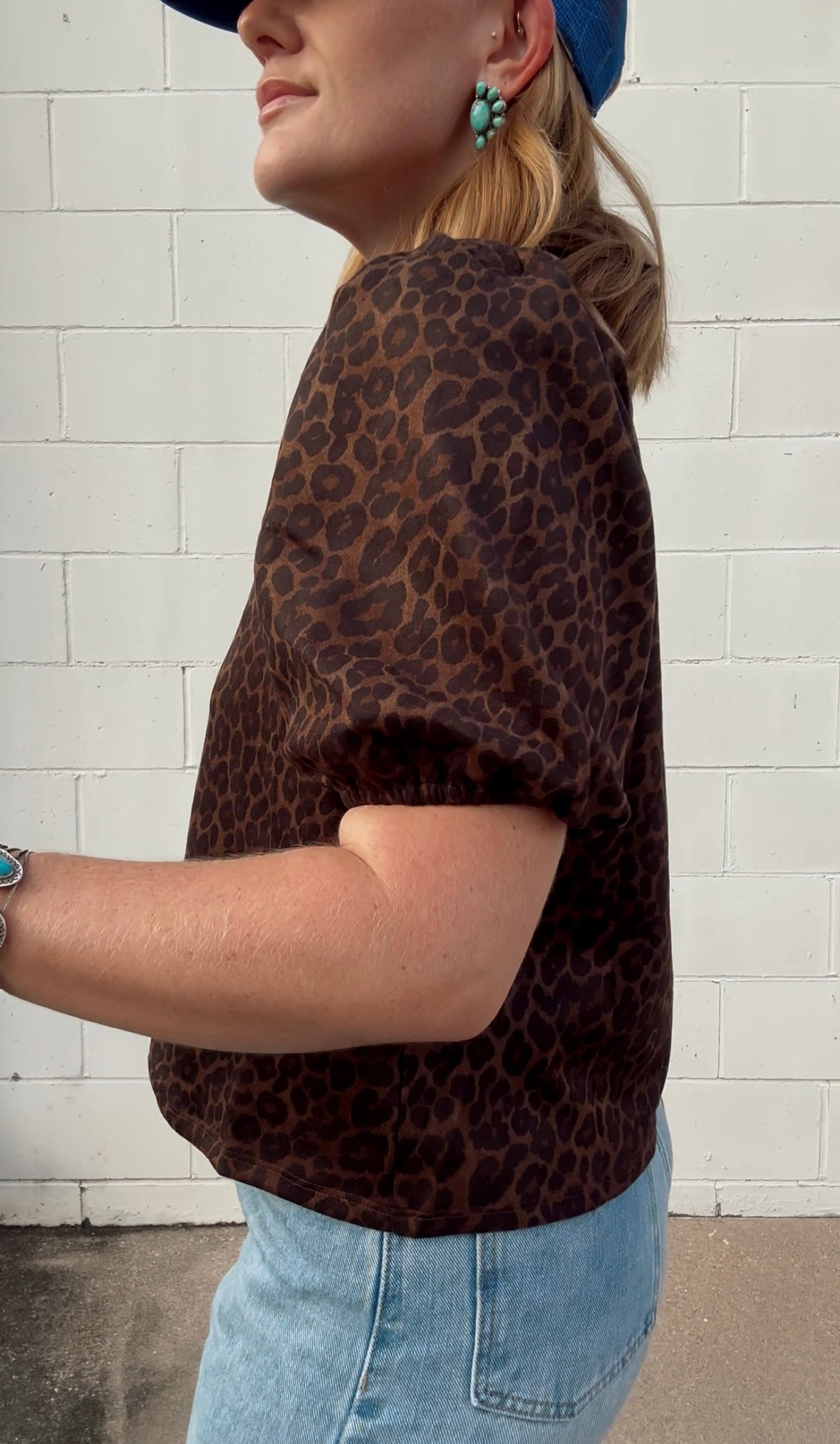 Emery Leopard Puff Sleeve Top