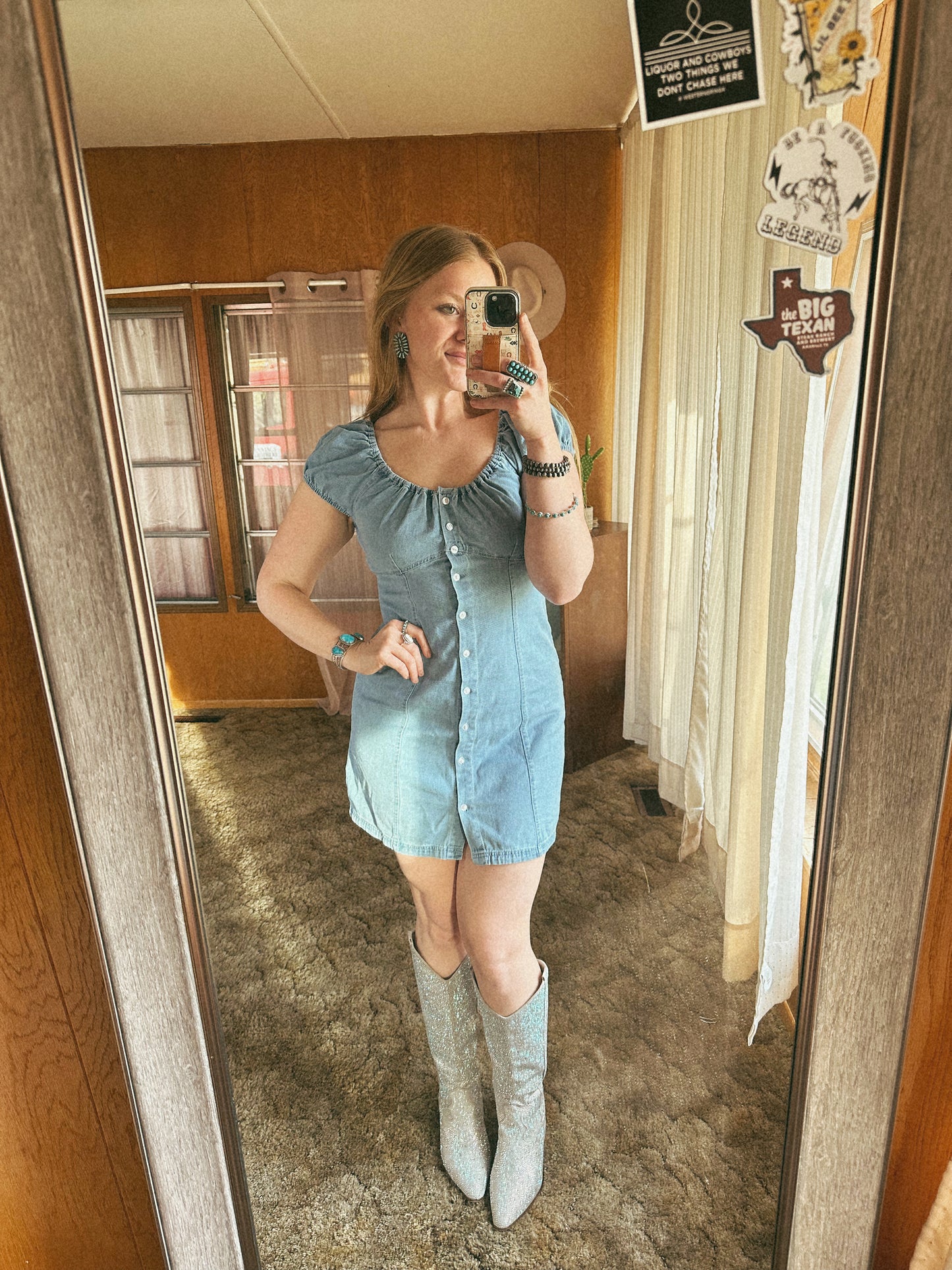 How Bout Them Cowgirls denim dress