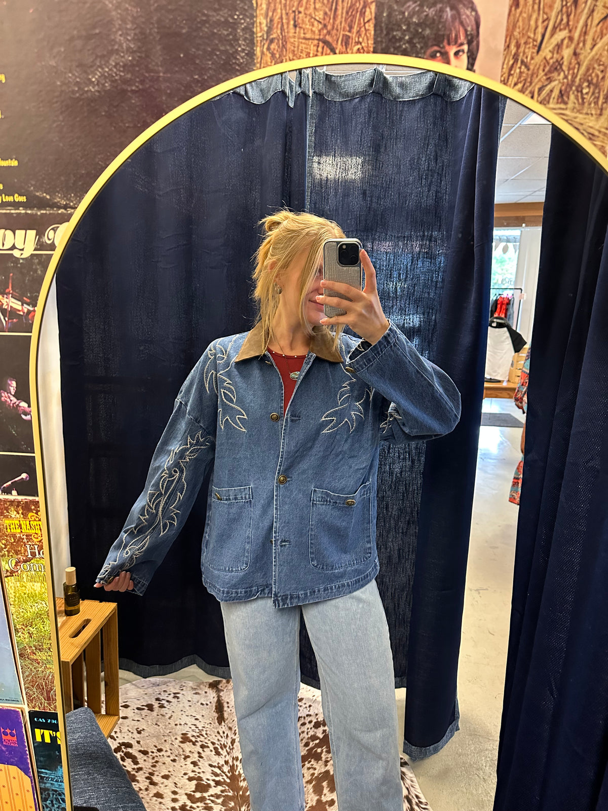 Cadillac Embroidered Jean Jacket