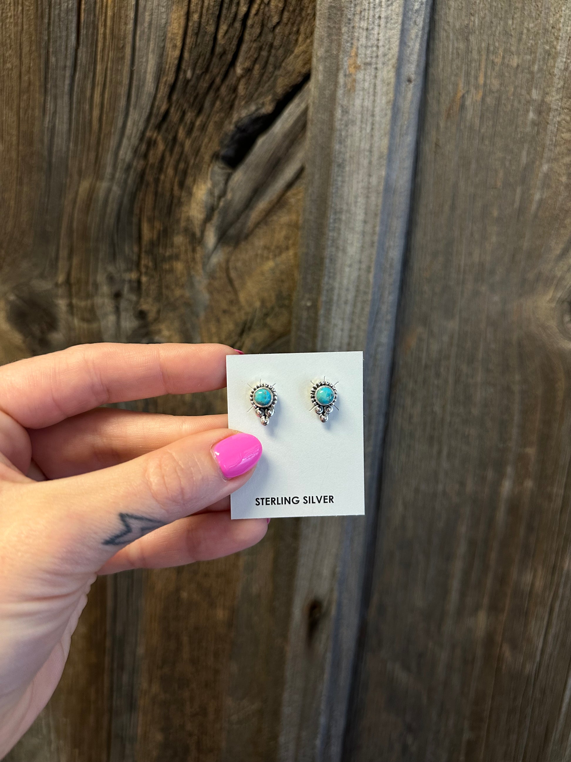 Kingman Turquoise Teardrop Studs