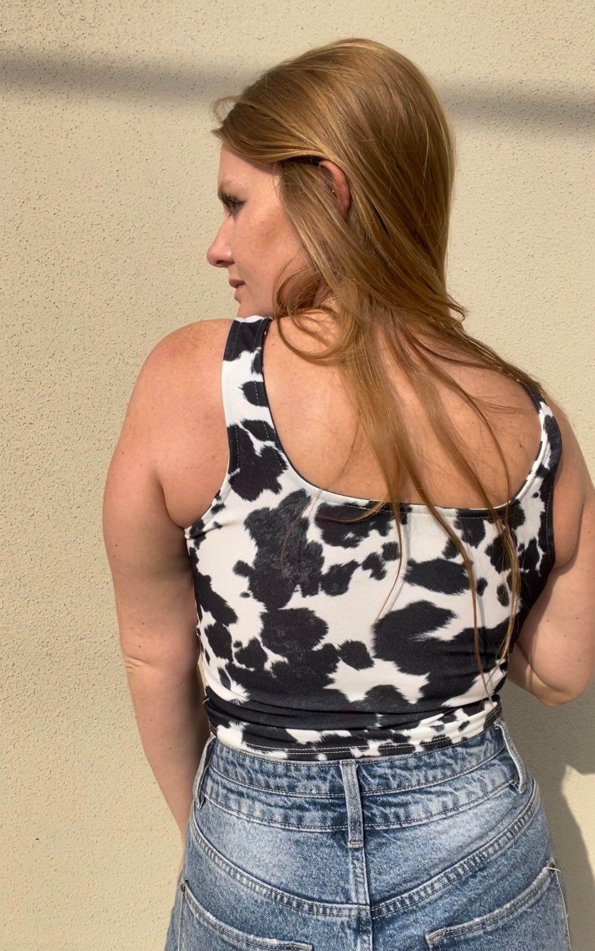 Stockyards cowprint corset top