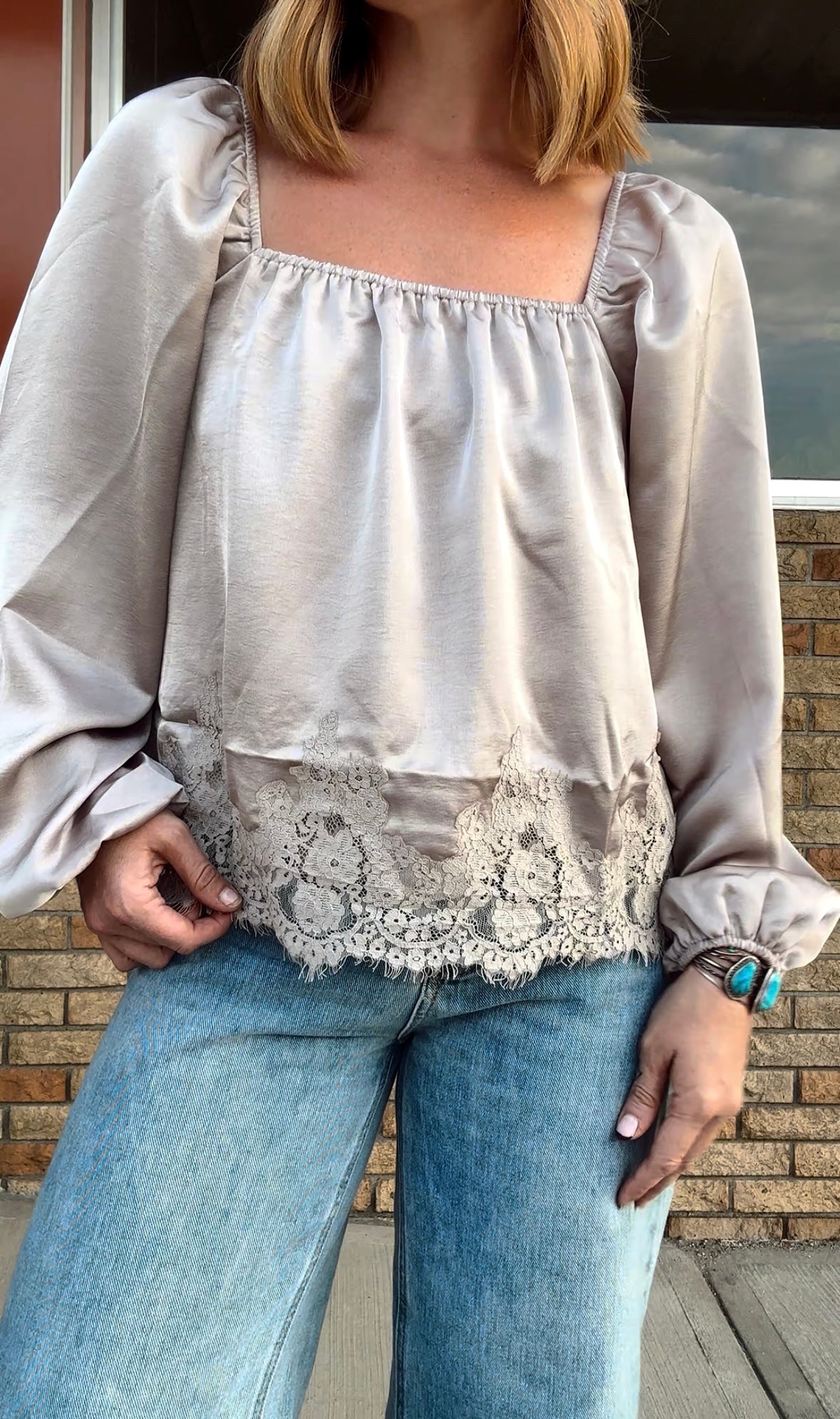 Love Again Satin Lace Top