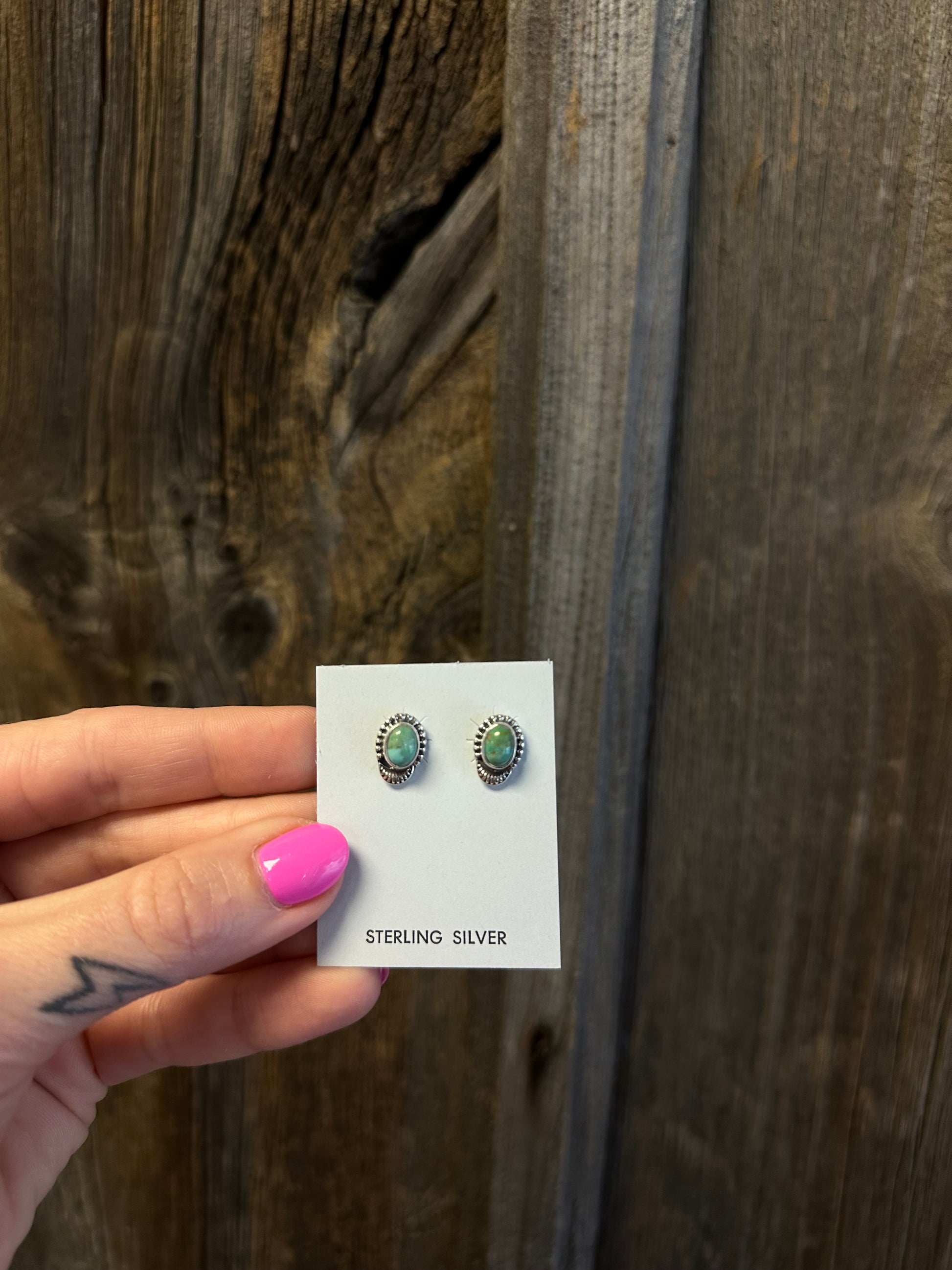 Green Kingman Turquoise Studs