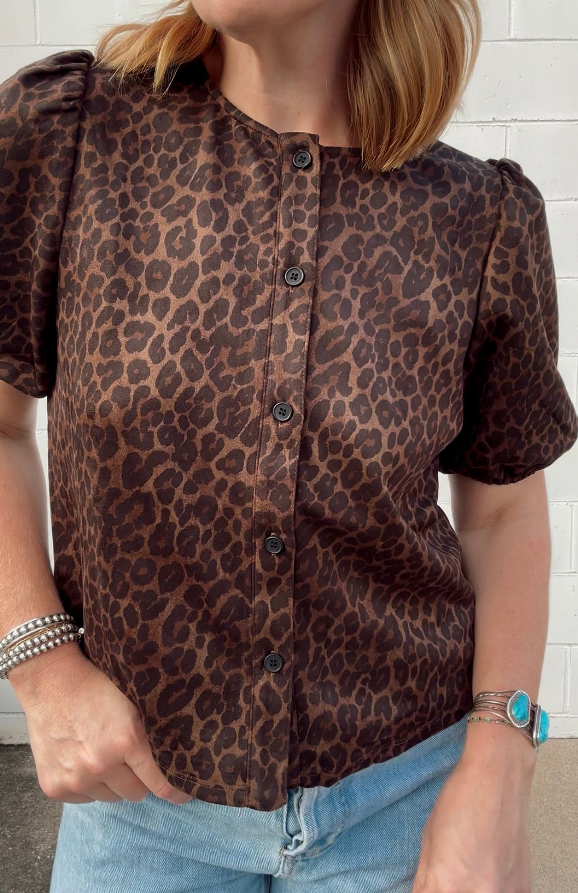 Emery Leopard Puff Sleeve Top