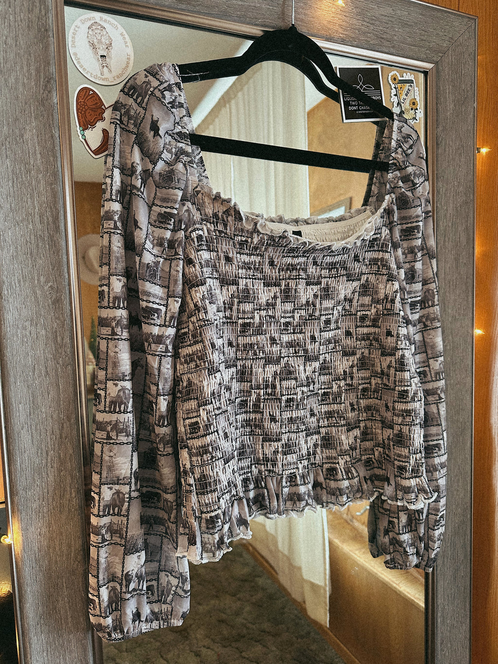 High Noon Western Print Blouse