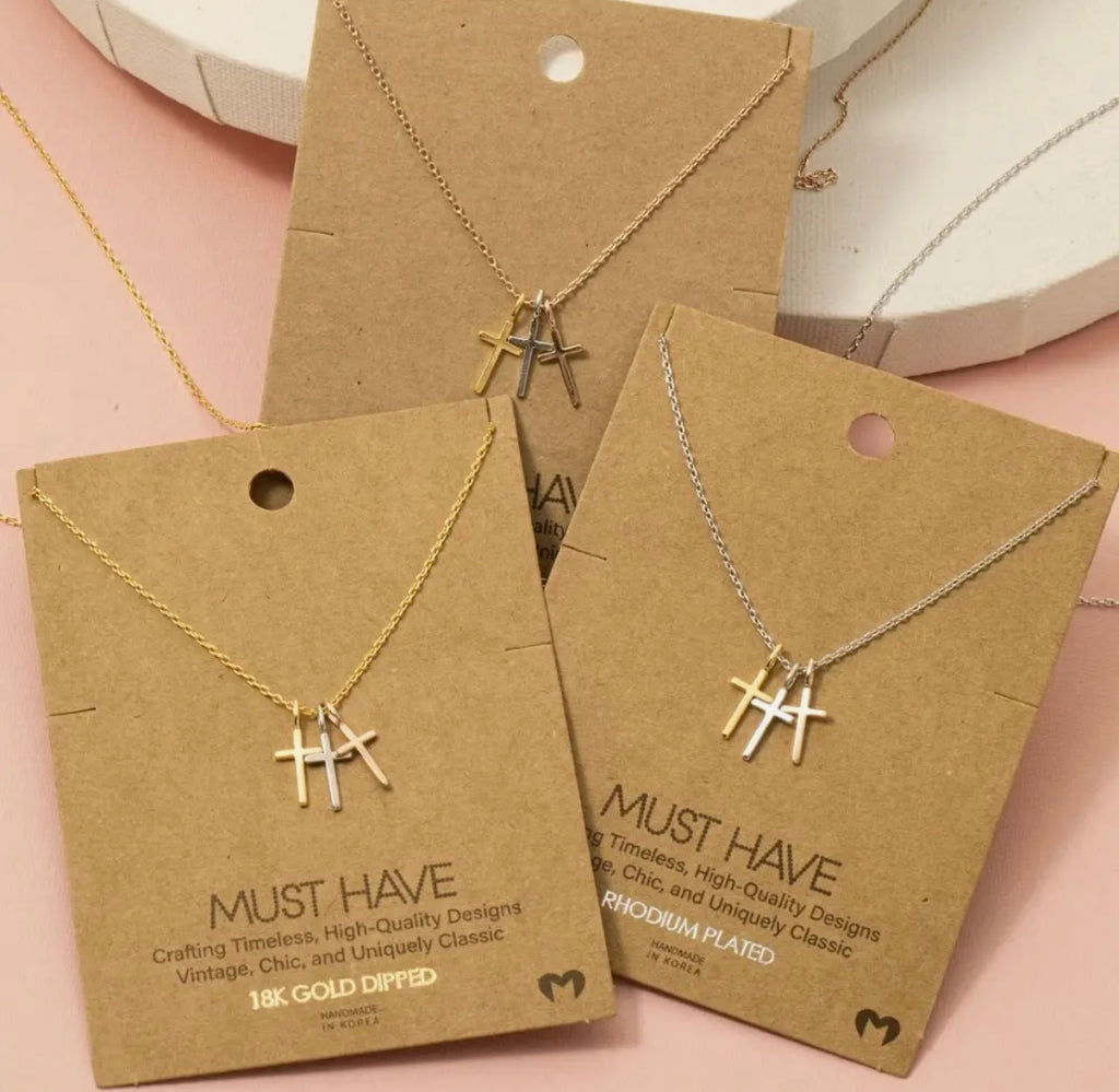Triple Cross Necklace