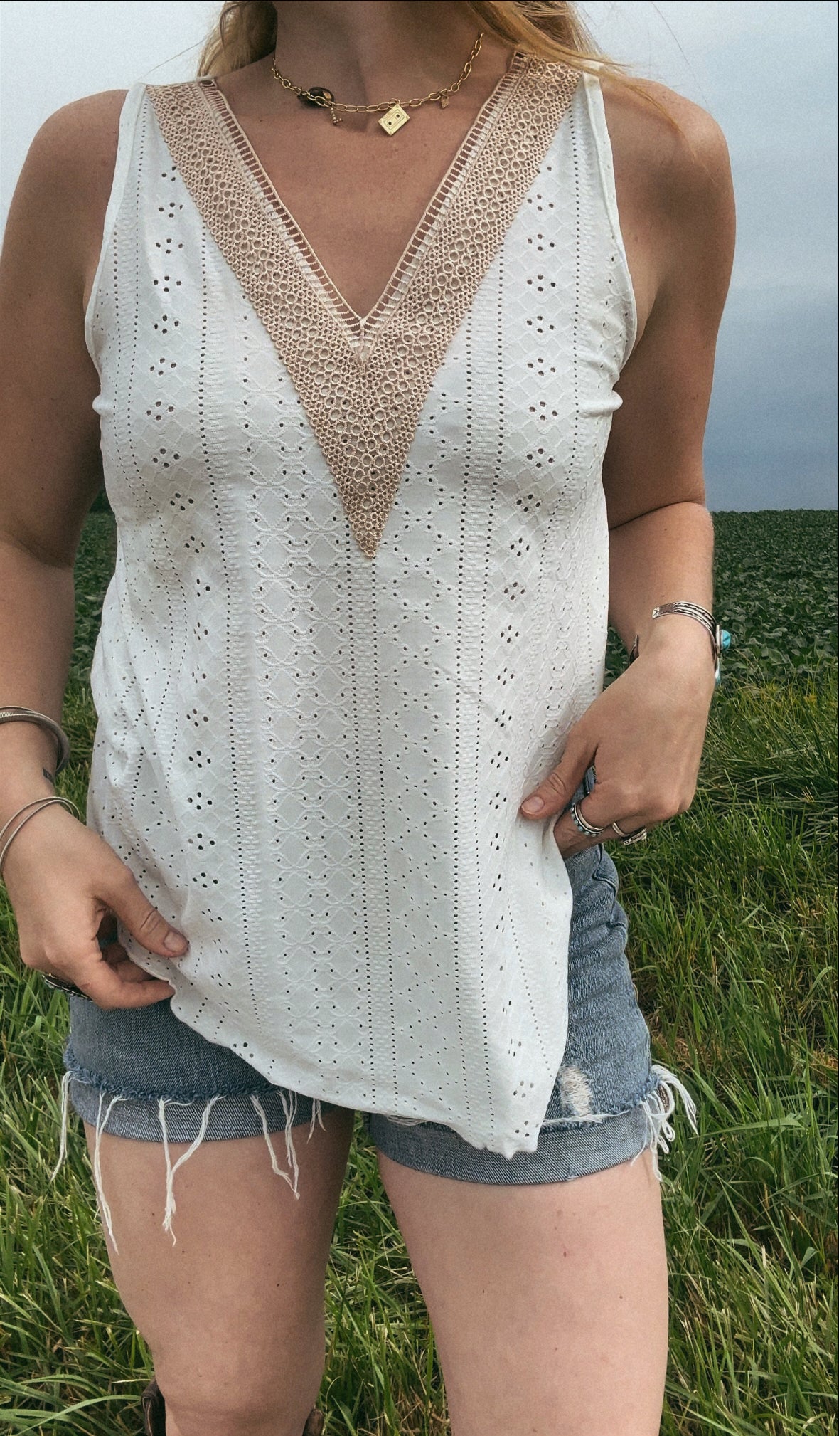 Same Old Song lace tank