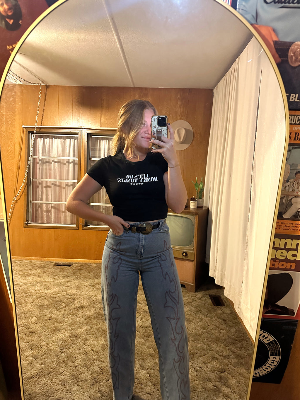 Let's Go Honky Tonkin' crop tee