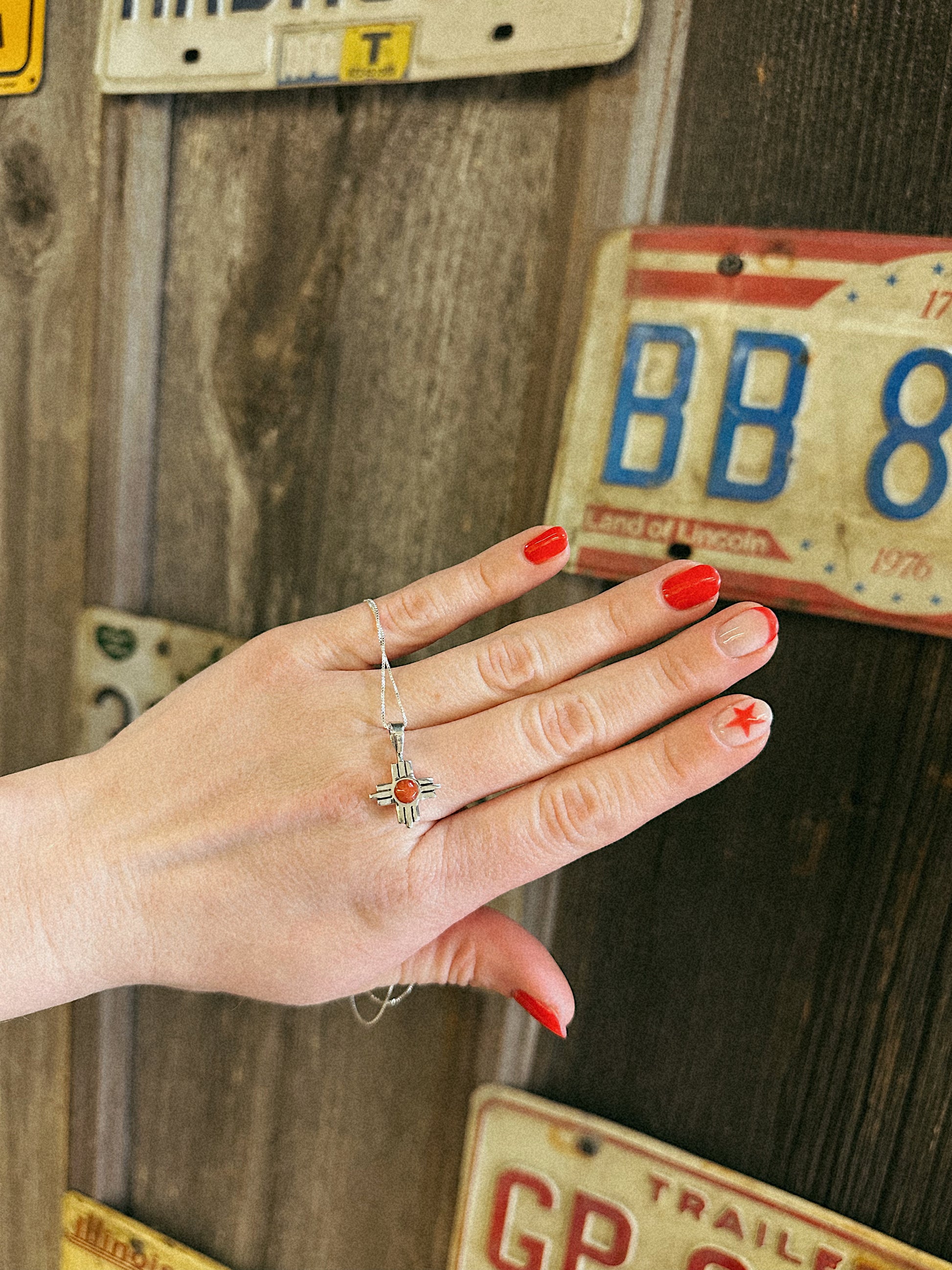 Red Coral Zia Necklace