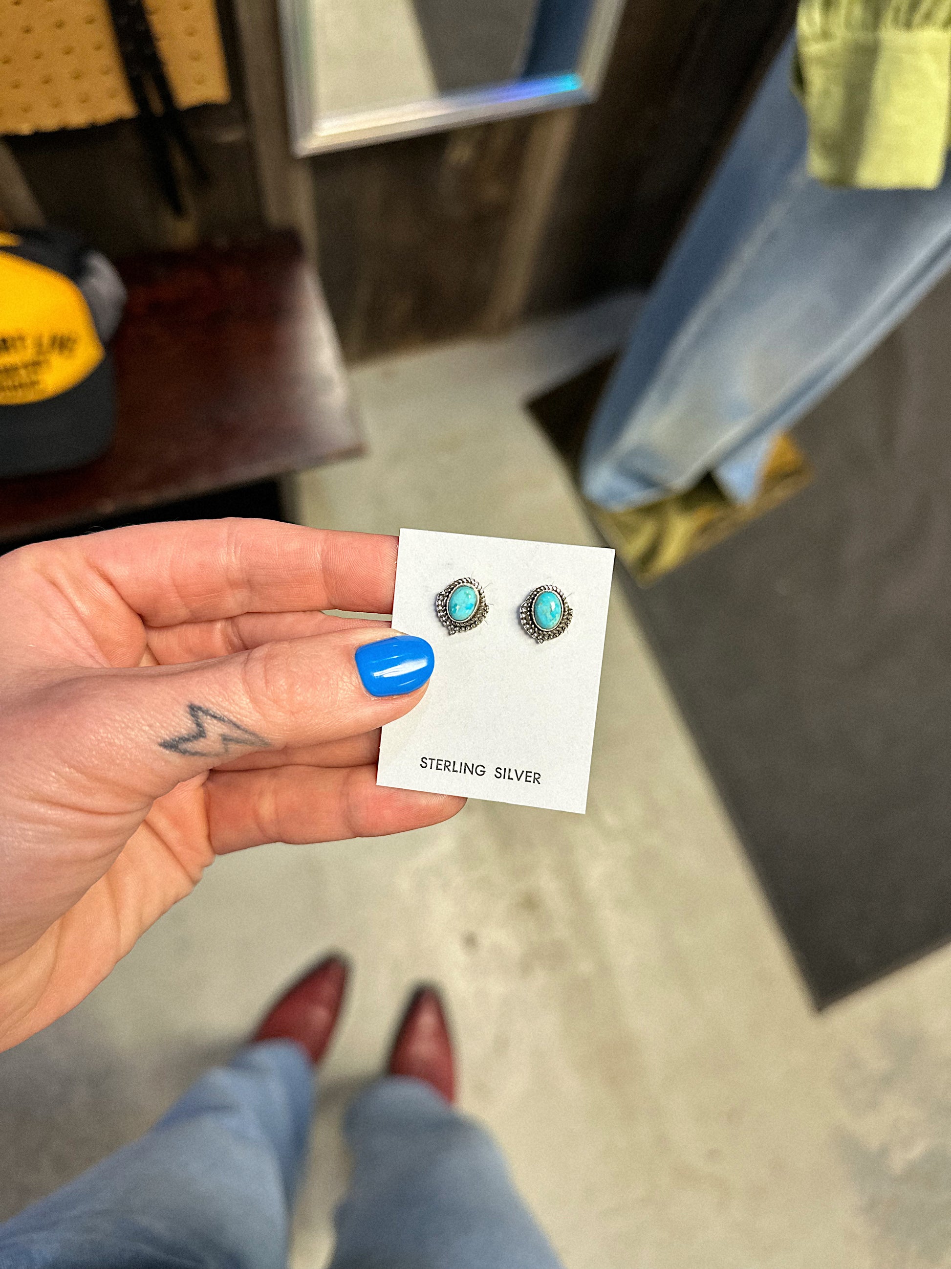 Kingman Turquoise Studs