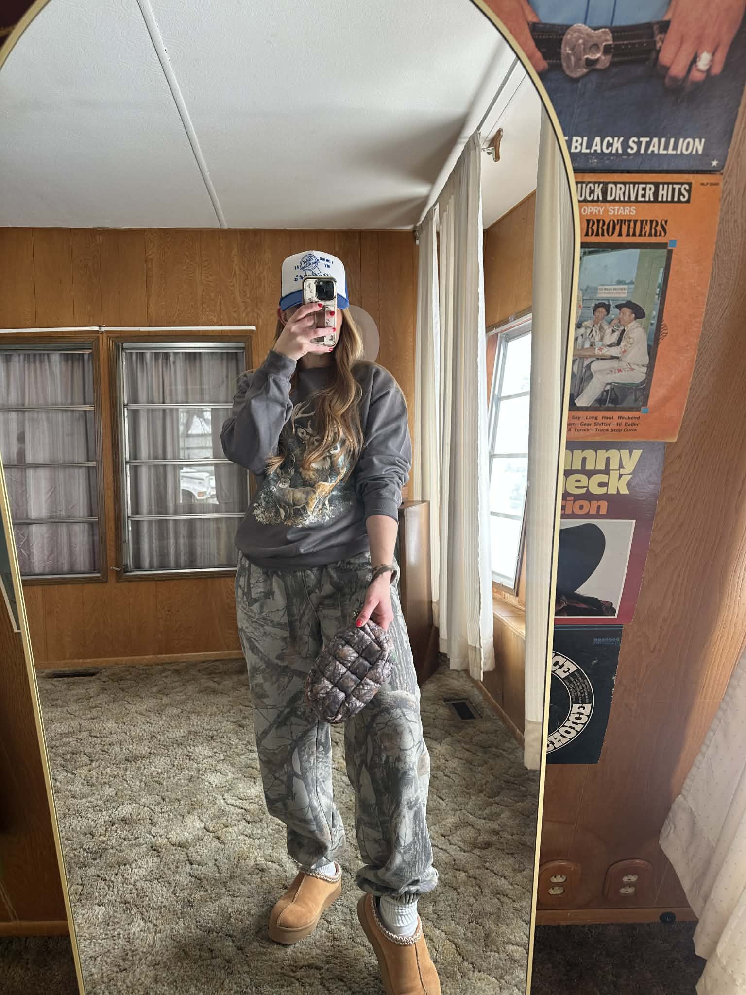 Camo Puffer Wristlet Bag