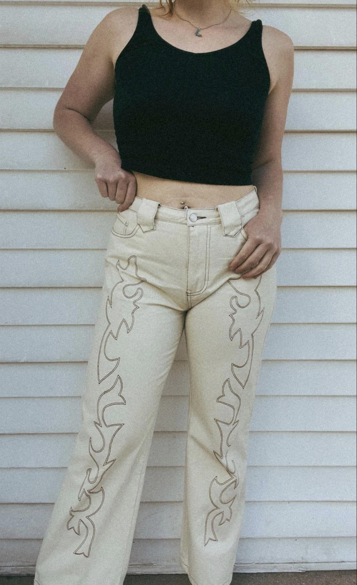 Outlaw Woman embroidered pants