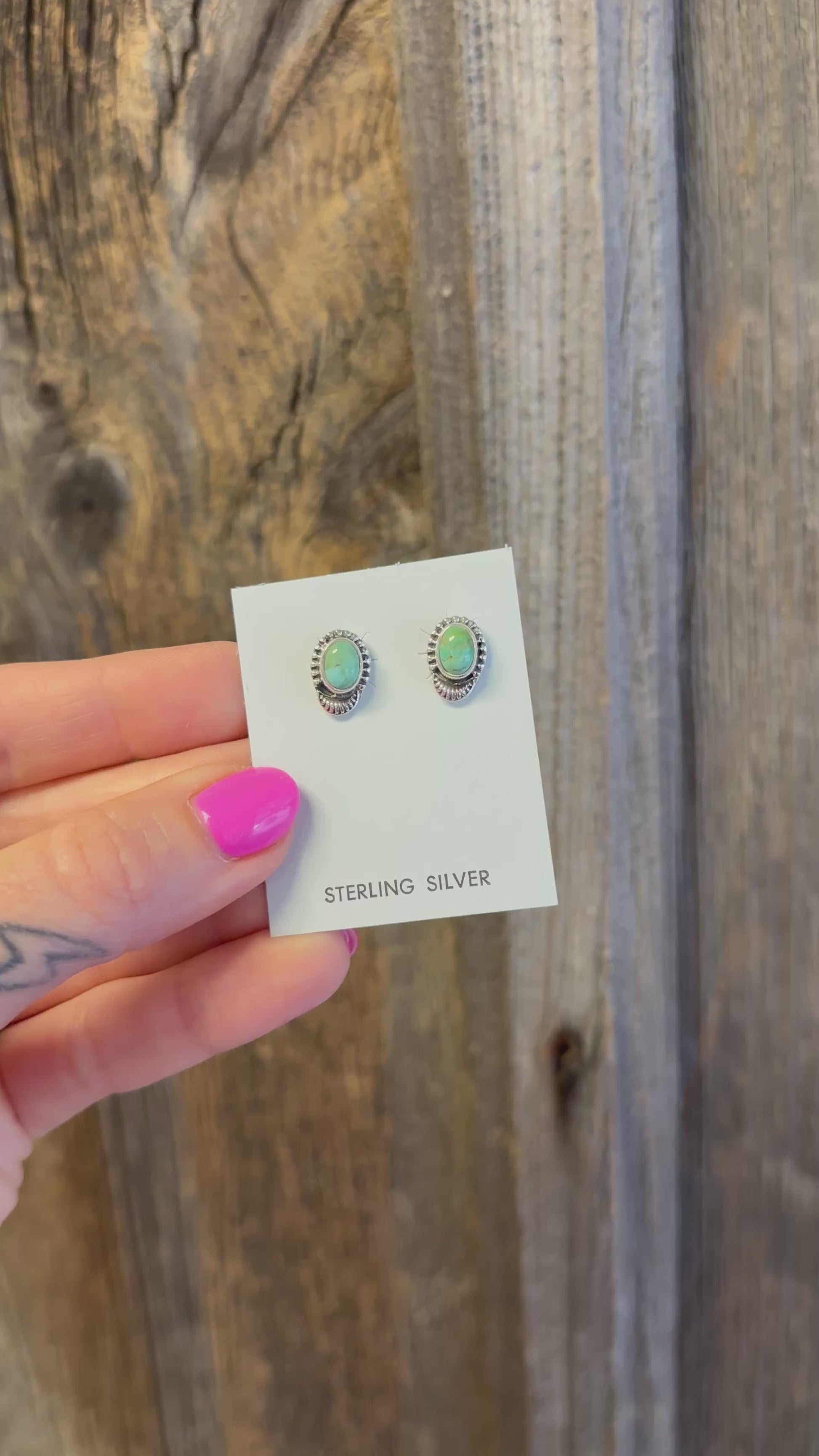 Green Kingman Turquoise Studs